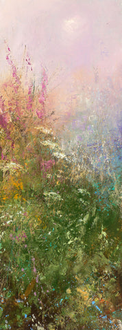 Amanda Hoskin 'The Beauty of Flowers' oil on paper 42x14cm