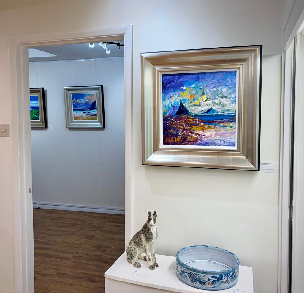 Original painting by John Lowrie Morrison OBE (Jolomo), available to purchase at Iona House Gallery in-store and online.