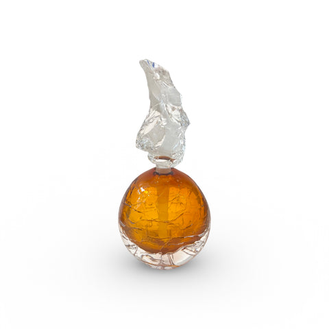 Bob Crooks ‘Glacier Scent Bottle’ (amber) glass H19cm