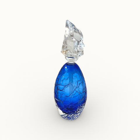 Bob Crooks ‘Glacier Scent Bottle’ (blue) glass H21cm