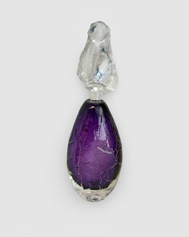 Bob Crooks 'Glacier Scent Bottle' (purple) glass 23x8x5cm