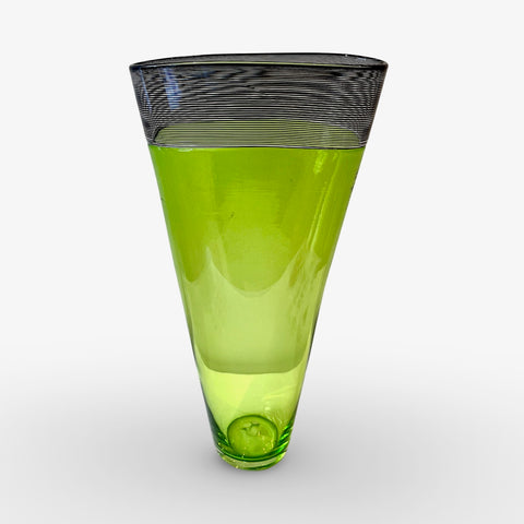 Bob Crooks ‘Threaded Vase’ (green) glass H41.5cm