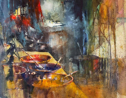 Brian Smith 'Pigments of the Medina' watercolour 61x78cm