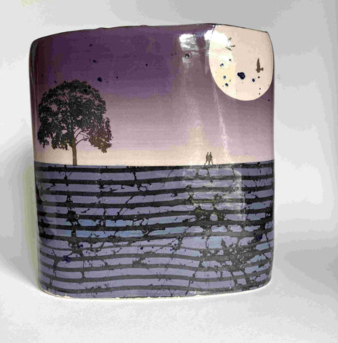 Cat Santos 'Evening Walk (purple)' ceramic 22x9x25cm