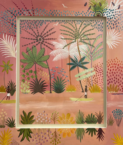 Daphne Stephenson 'Jungle Living' acrylic on board