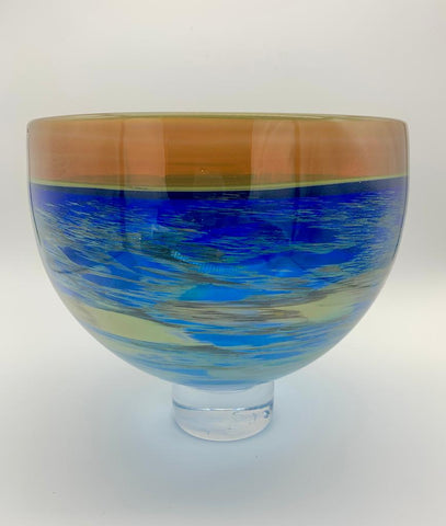 David Flower 'Coral Sea - Large Footed Bowl' glass