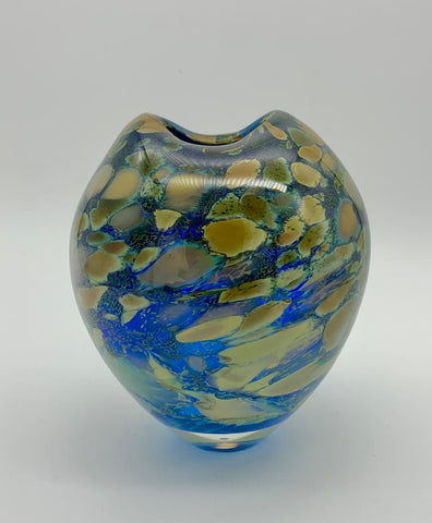 David Flower 'Hydrangea - Small Blue Flat Ovoid' glass