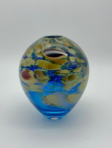 David Flower 'Hydrangea - Small Blue Ovoid' glass