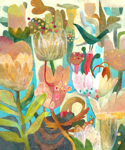 Esté MacLeod 'Dreaming of Fish' acrylic on canvas 60x50cm