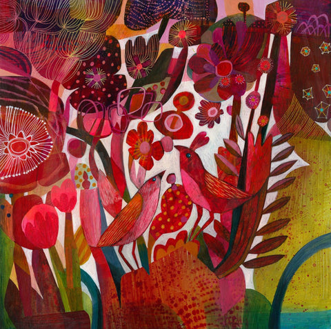 Esté MacLeod 'Rubina' acrylic on wood 40x40cm