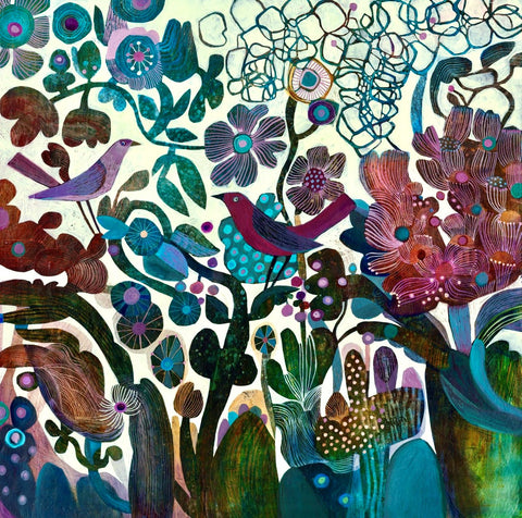 Esté MacLeod 'Violetta' acrylic on canvas 70x70cm