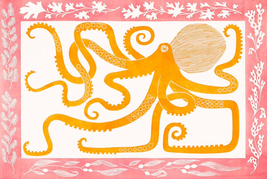 Lizzie Wheeler 'She made me realise just how precious wild places are' limited edition linoprint 42x62.5cm