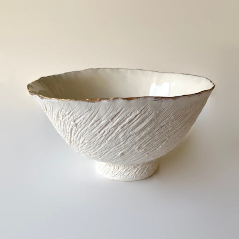 Ghaz Ahmad ‘Medium Footed Bowl with Gold Rim II’ ceramic 20x20x10.5cm