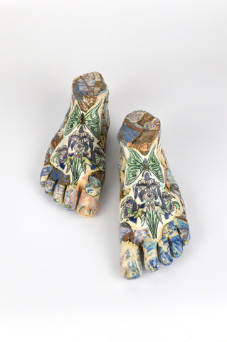 Helen Nottage Iris and Hummingbird Feet' ceramic