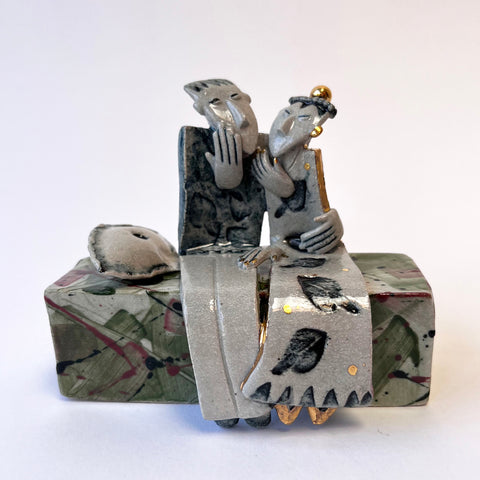 Helen Martino 'Happy Couple' ceramic H11xW12xD7.5cm
