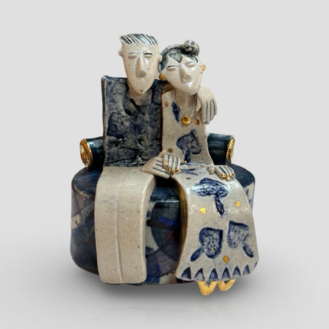 Helen Martino 'Holding Hands' ceramic H11xW9.5xD9cm