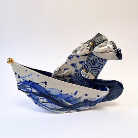 Helen Martino 'Off on a Jaunt Together' ceramic H19.5xW30xD6.5cm