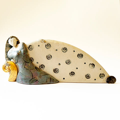 Helen Martino 'Relaxing on the Chaise Longue' ceramic