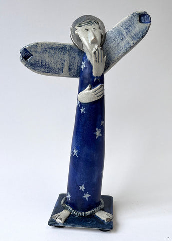 Helen Martino 'Star Gazing Angel' ceramic H20xW13.5xD6.5cm