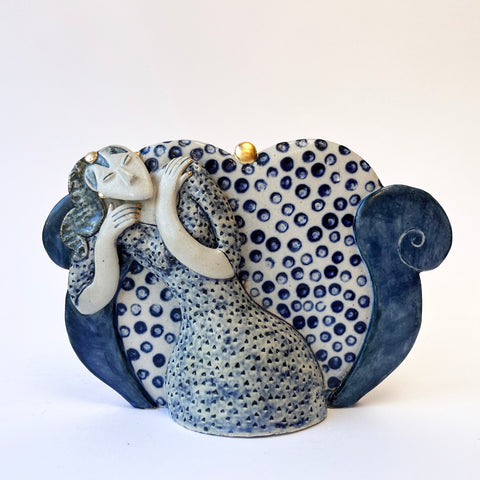 Helen Martino 'Thinking Happy Thoughts' ceramic H16xW24xD9cm