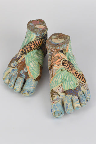 Helen Nottage 'Circada Print Feet' ceramic 9x17x22cm