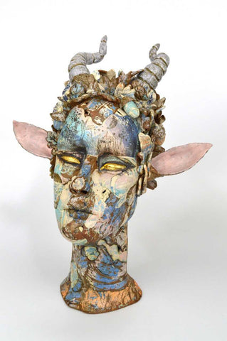 Helen Nottage 'Female Faun' ceramic 41x23x31cm