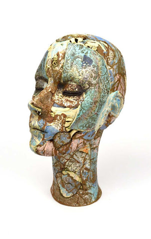Helen Nottage 'Female Head - Botanical Print' ceramic