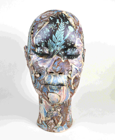 Helen Nottage 'Female Head - Meadow Print' 29x17x22cm