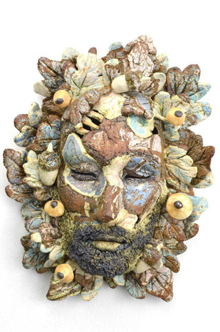 Helen Nottage 'Greenman II' ceramic 20x15x6cm