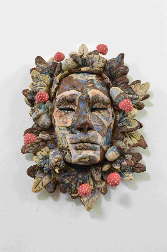 Helen Nottage 'Miniature Green Man II - fly agaric (HN170)' 25x16x6cm