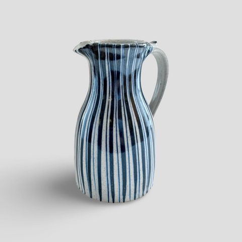 Robert Goldsmith ‘Narrow Neck Blue Pinstripe Jug’ ceramic H19cm
