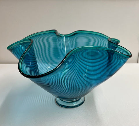 Bob Crooks 'Large Venetian Bowl' (Turquoise ) glass H22.5cm D34cm