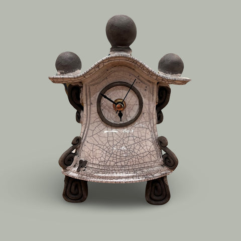 Ian Roberts ‘Mantel Clock’ (White) ceramic H22cm x W14cm x D9cm
