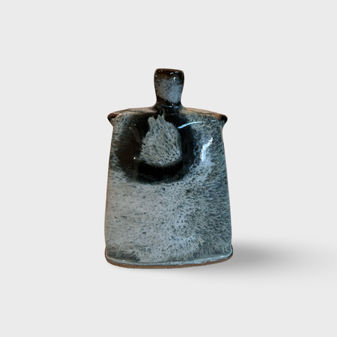 James Hake ‘Thrown and Altered Vessel (22)’ ceramic with Nuka and Tenmoku glazes H20cm