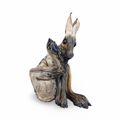 Jeremy James ‘Footlick Hare’ ceramic H20cm