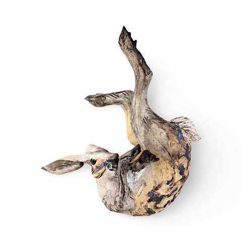 Jeremy James ‘Tumbling Hare’ ceramic H23cm