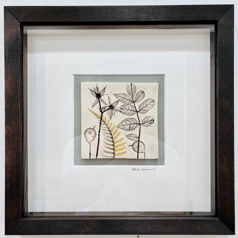 Lisa Ellul ‘Framed Tile’ ceramic and 22ct gold leaf 10x10cm