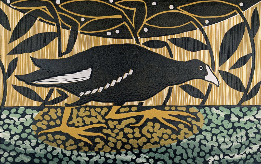 Original linocut by Lizzie Wheeler, available to purchase at Iona House Gallery in-store and online