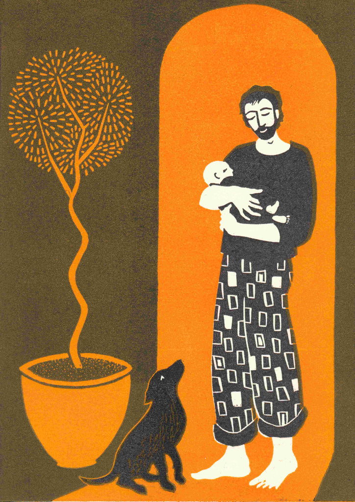 Lizzie Wheeler 'Catching of Happiness' limited edition linoprint 21x15cm (unframed)