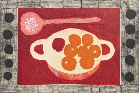 Lizzie Wheeler 'Marmalade' Linoprint Ltd Ed of 15 19.5x28cm