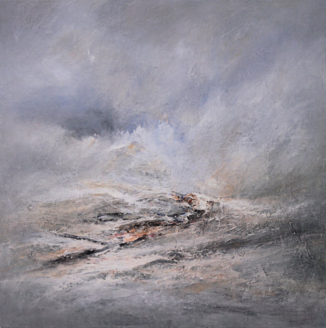 Adrian Walker 'Monte Rosa' oil over encaustic on canvas 100x100cm