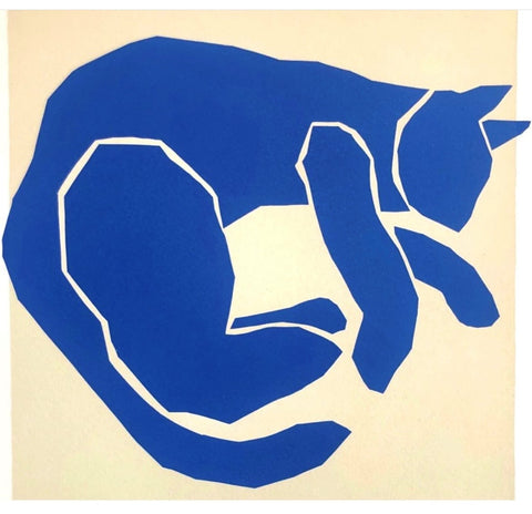 Mychael Barratt 'Matisse's Cat II' screenprint 22x22cm
