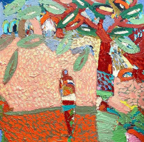Paul Wadsworth 'Under the desert tree' 120x120cm oil on canvas