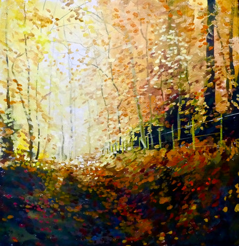 Pete Gilbert 'On the Way to Wild's Corner - New Forest' mixed media H53xW49cm