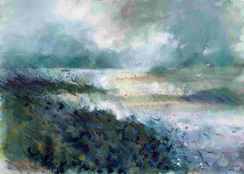 Rod Craig 'Low Sky Across Blenheim Lake' watercolour and gouache 39x27cm