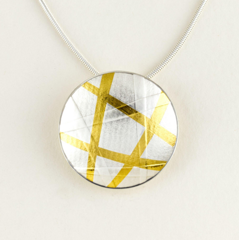 Sandra Elizabeth 'Ice Ray Pendant' silver with gold