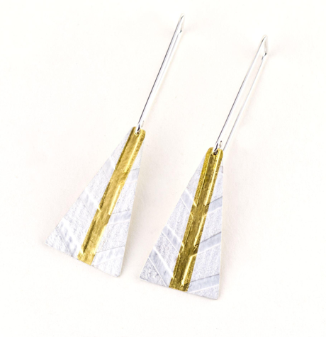 Sandra Elizabeth 'Tree Earrings' silver with gold