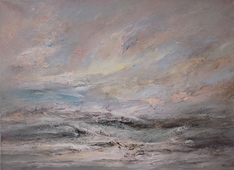 Adrian Walker 'Sorbet Sky' oil on canvas 56x41cm