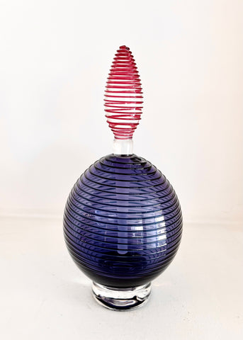 Bob Crooks 'Spirale Scent Bottle' (Purple) glass 20x9cm