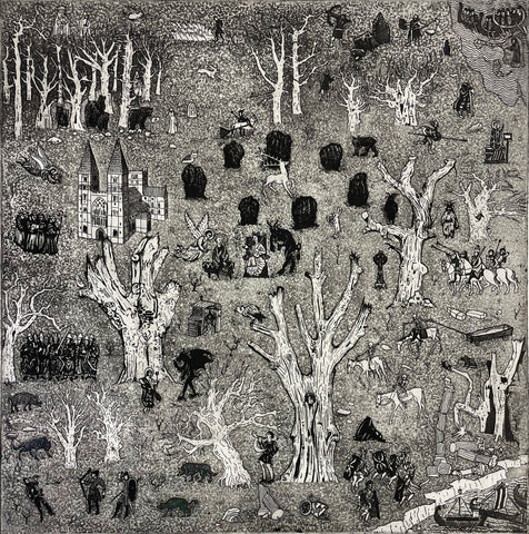 Tim Southall 'Dark Ages' etching and aquatint (unframed) 30x30cm